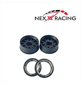 NEXX RACING NXUSA-EVO-F+1 2WD “JUD” F8.5MM THREADED CARBON-FIBER REINFORCED EVO WHEELS (BLACK)