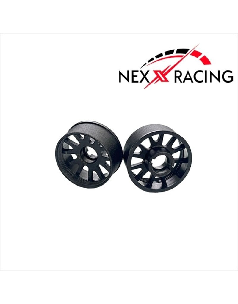 NEXX RACING NXUSA-EVO-F+2 2WD “JUD” F8.5MM THREADED CARBON-FIBER REINFORCED EVO WHEELS (BLACK)