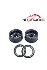 NEXX RACING NXUSA-EVO-F+2 2WD “JUD” F8.5MM THREADED CARBON-FIBER REINFORCED EVO WHEELS (BLACK)