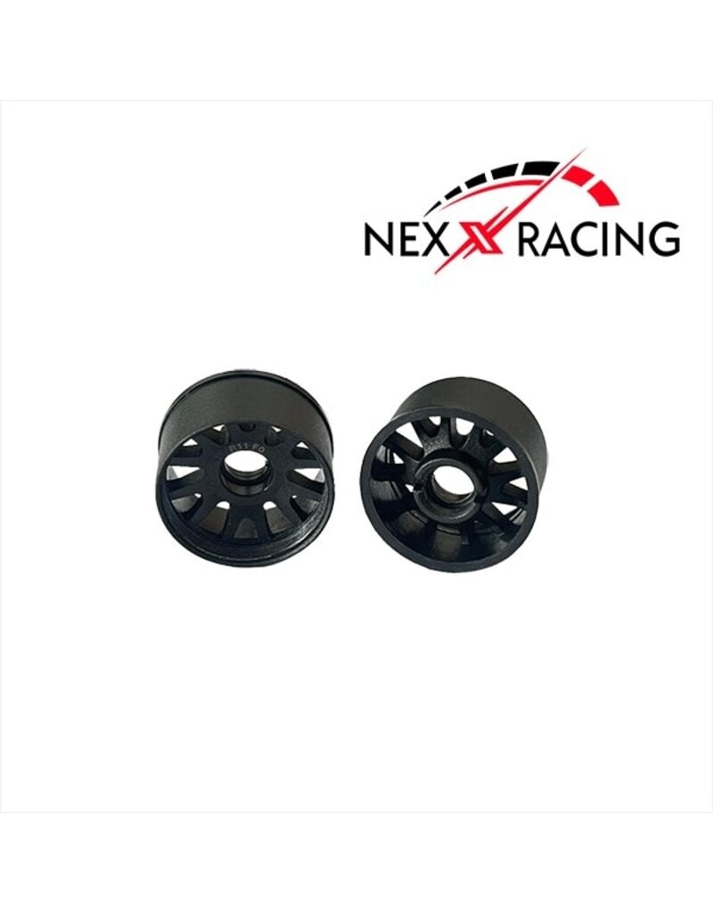 NEXX RACING NXUSA-EVO-R-0 2WD “JUD” R11MM THREADED CARBON-FIBER REINFORCED EVO WHEELS (BLACK)