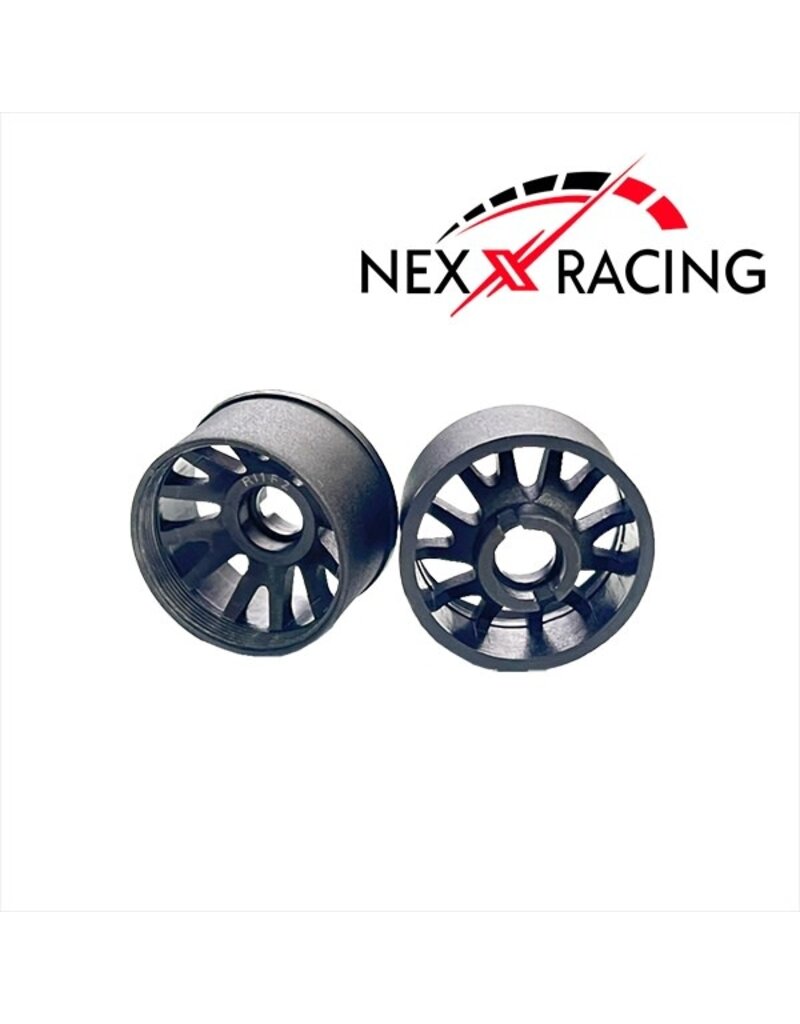 NEXX RACING NXUSA-EVO-R+2 2WD “JUD” R11MM THREADED CARBON-FIBER REINFORCED EVO WHEELS (BLACK)