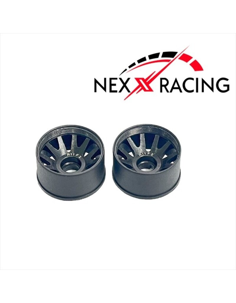 NEXX RACING NXUSA-EVO-R+2 2WD “JUD” R11MM THREADED CARBON-FIBER REINFORCED EVO WHEELS (BLACK)