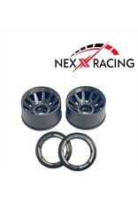 NEXX RACING NXUSA-EVO-R+2 2WD “JUD” R11MM THREADED CARBON-FIBER REINFORCED EVO WHEELS (BLACK)