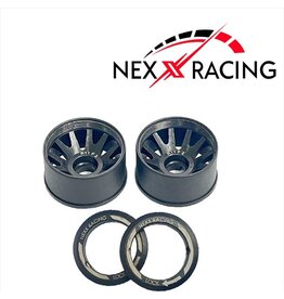 NEXX RACING NXUSA-EVO-R+2 2WD “JUD” R11MM THREADED CARBON-FIBER REINFORCED EVO WHEELS (BLACK)