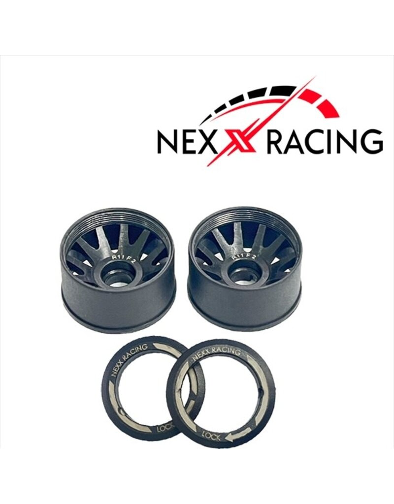 NEXX RACING NXUSA-EVO-R+2 2WD “JUD” R11MM THREADED CARBON-FIBER REINFORCED EVO WHEELS (BLACK)