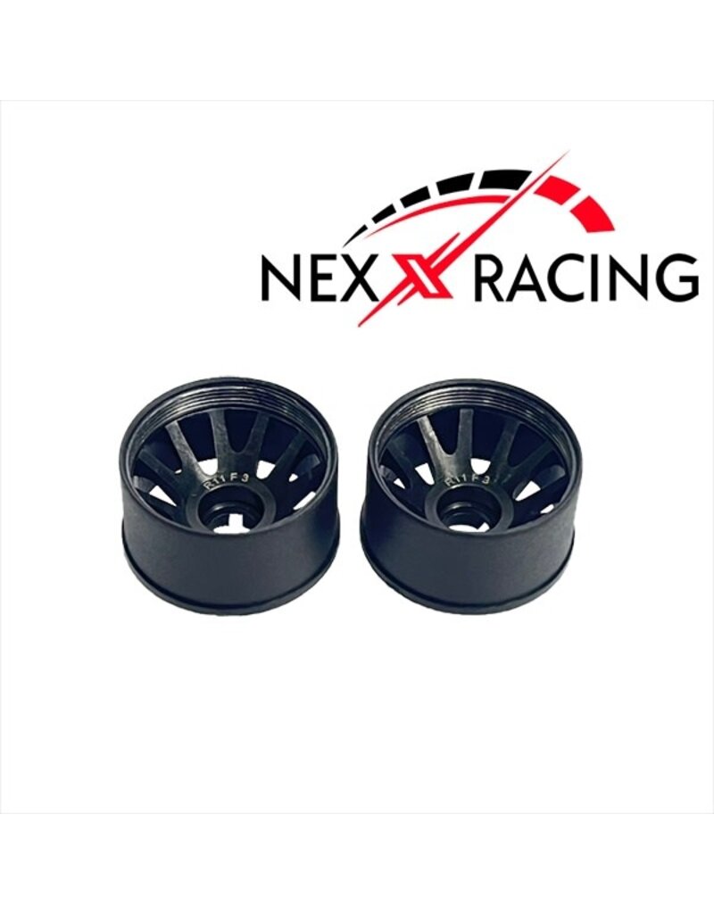 NEXX RACING NXUSA-EVO-R+3 2WD “JUD” R11MM THREADED CARBON-FIBER REINFORCED EVO WHEELS (BLACK)