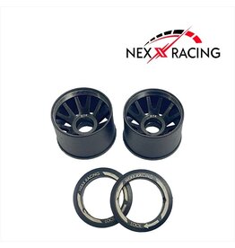 NEXX RACING NXUSA-EVO-R14 2WD “JUD” R14MM THREADED CARBON-FIBER REINFORCED EVO WHEELS (BLACK)