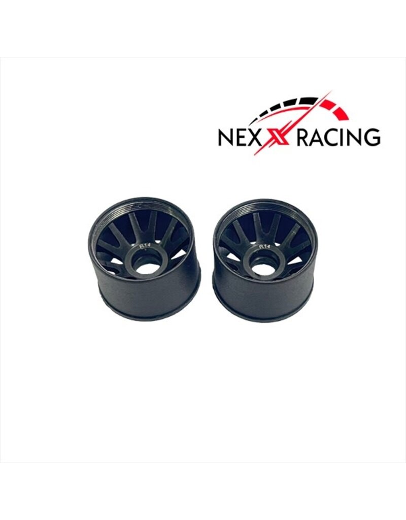 NEXX RACING NXUSA-EVO-R14 2WD “JUD” R14MM THREADED CARBON-FIBER REINFORCED EVO WHEELS (BLACK)