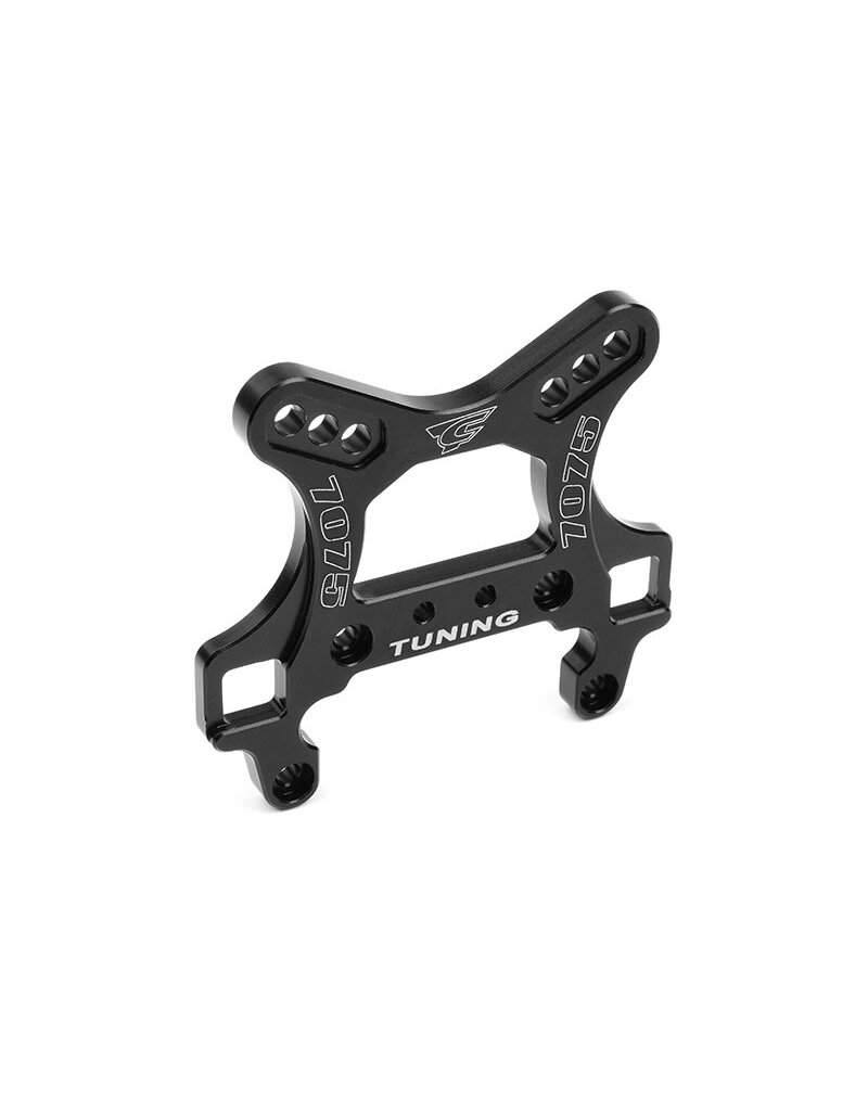 TEAM CORALLY COR00180-424 FRONT SHOCK TOWER, 5MM SWISS 7075 T6 ALUMINUM, BLACK, FITS PYTHON XP, RADIX 4S, RADIX 6S