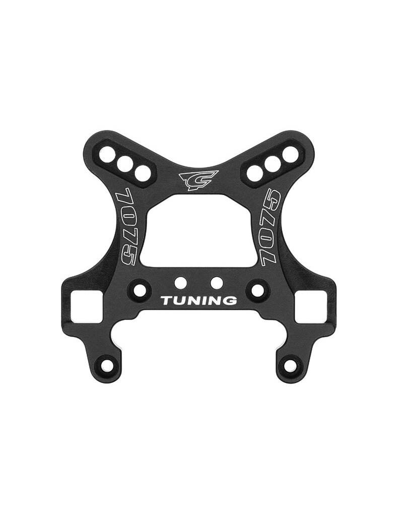 TEAM CORALLY COR00180-424 FRONT SHOCK TOWER, 5MM SWISS 7075 T6 ALUMINUM, BLACK, FITS PYTHON XP, RADIX 4S, RADIX 6S