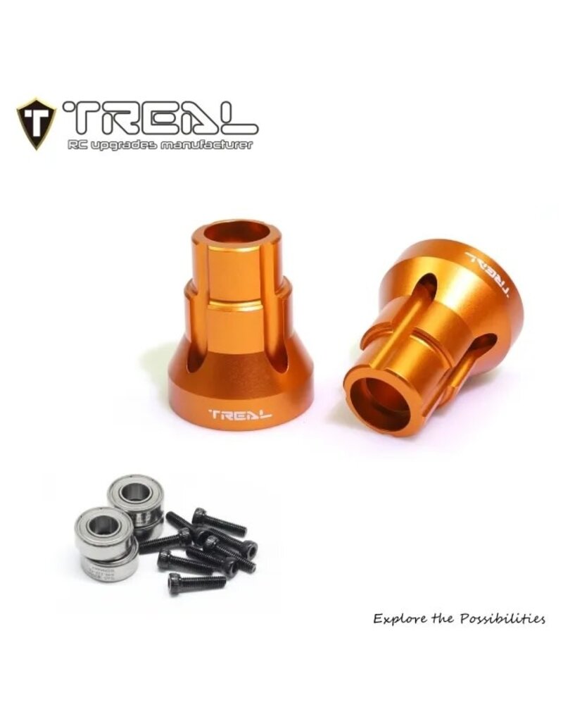 TREAL TRLB083DDBNMQ 7075 REAR AXLE MOUNT SET FOR LMT 3 DEGREE ORANGE