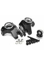 TREAL TRLX0032N3I61 SCX6 ALUMINUM FRONT STEERING KNUCKLES (BLACK) (2)