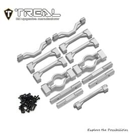 TREAL TRLX004XGHJDJ LOSI LMT 2.0 7075 ALUMINUM CROSSBAR CHASSIS BRACE SET (SILVER)