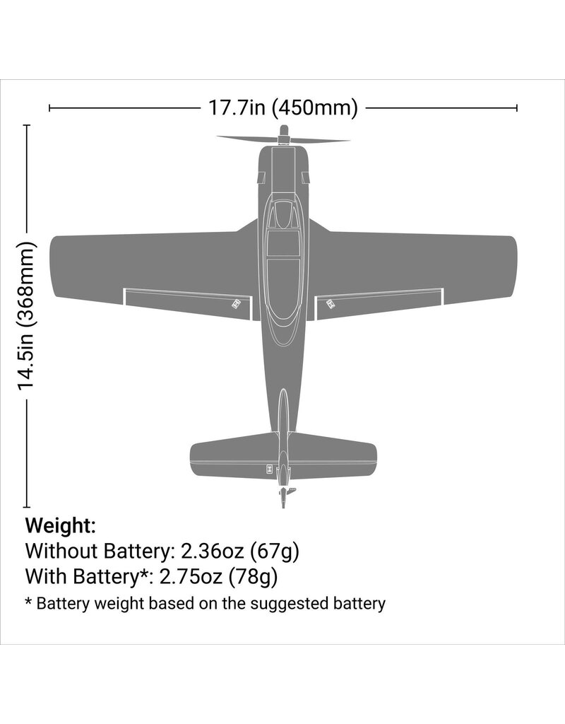 HOBBYZONE HBZ-1228 T-28 TROJAN 450MM RTF WITH SAFE