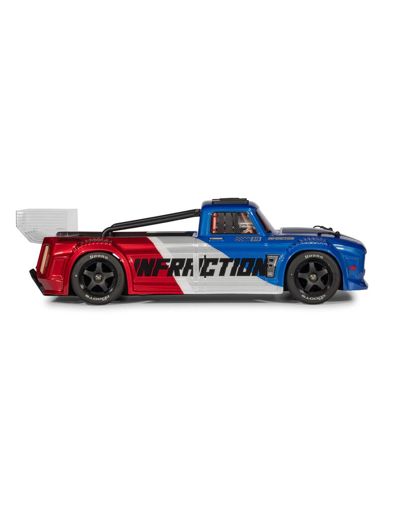 ARRMA ARA4315V4T1 1/8 INFRACTION 223S DSC 4X4 RTR BRUSHLESS ALL-ROAD STREET BASH , BLUE/RED