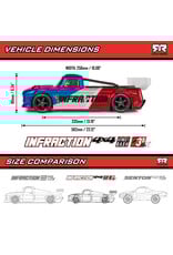 ARRMA ARA4315V4T1 1/8 INFRACTION 223S DSC 4X4 RTR BRUSHLESS ALL-ROAD STREET BASH , BLUE/RED