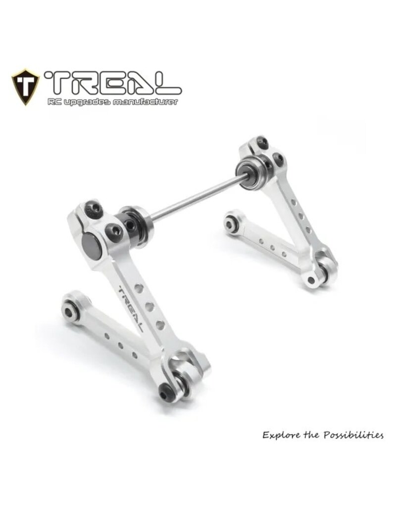 TREAL TRLX002V2VCIF LOSI LMT CNC ALUMINUM SWAY BAR SET (SILVER) (2) (FRONT/REAR)