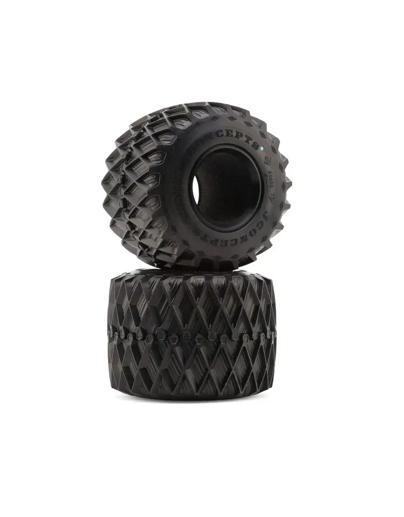 JCONCEPTS JCO4181-01 CHEESE RACER 2.6" MONSTER TRUCK TIRES (2) (BLUE) W/FOAM INSERTS