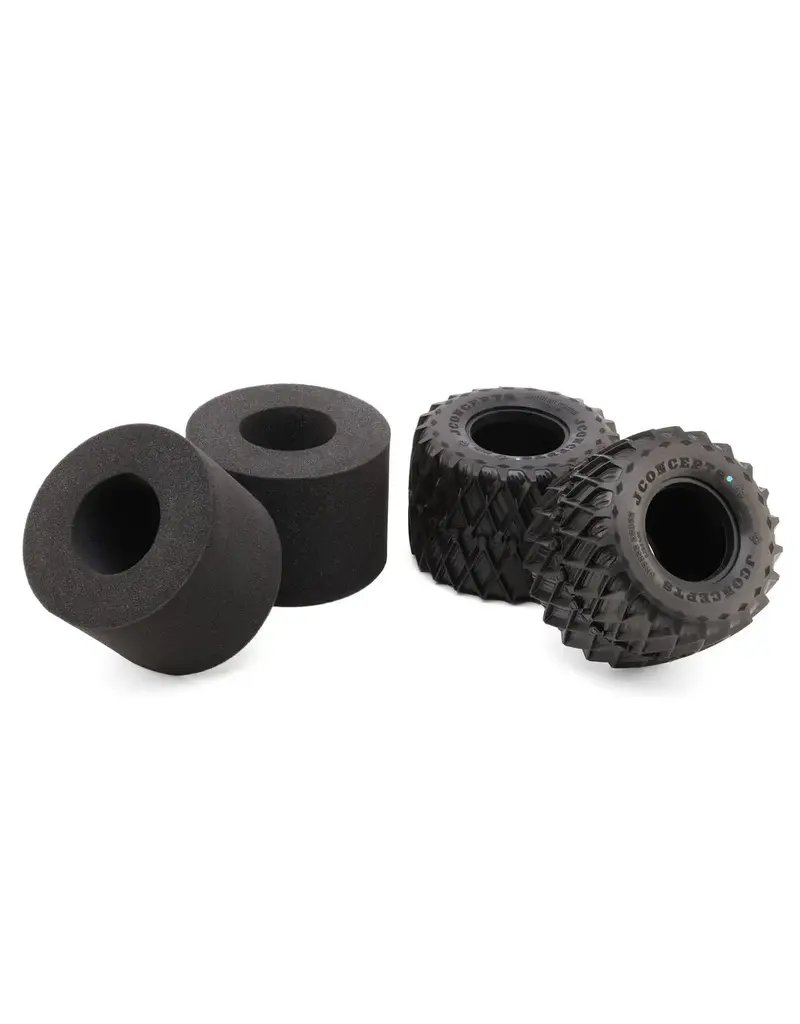 JCONCEPTS JCO4181-01 CHEESE RACER 2.6" MONSTER TRUCK TIRES (2) (BLUE) W/FOAM INSERTS