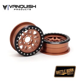 VANQUISH VPS08242 2.2" BATTLE BORN KILO ALUMINUM BEADLOCK CRAWLER WHEELS: BRONZE (2)