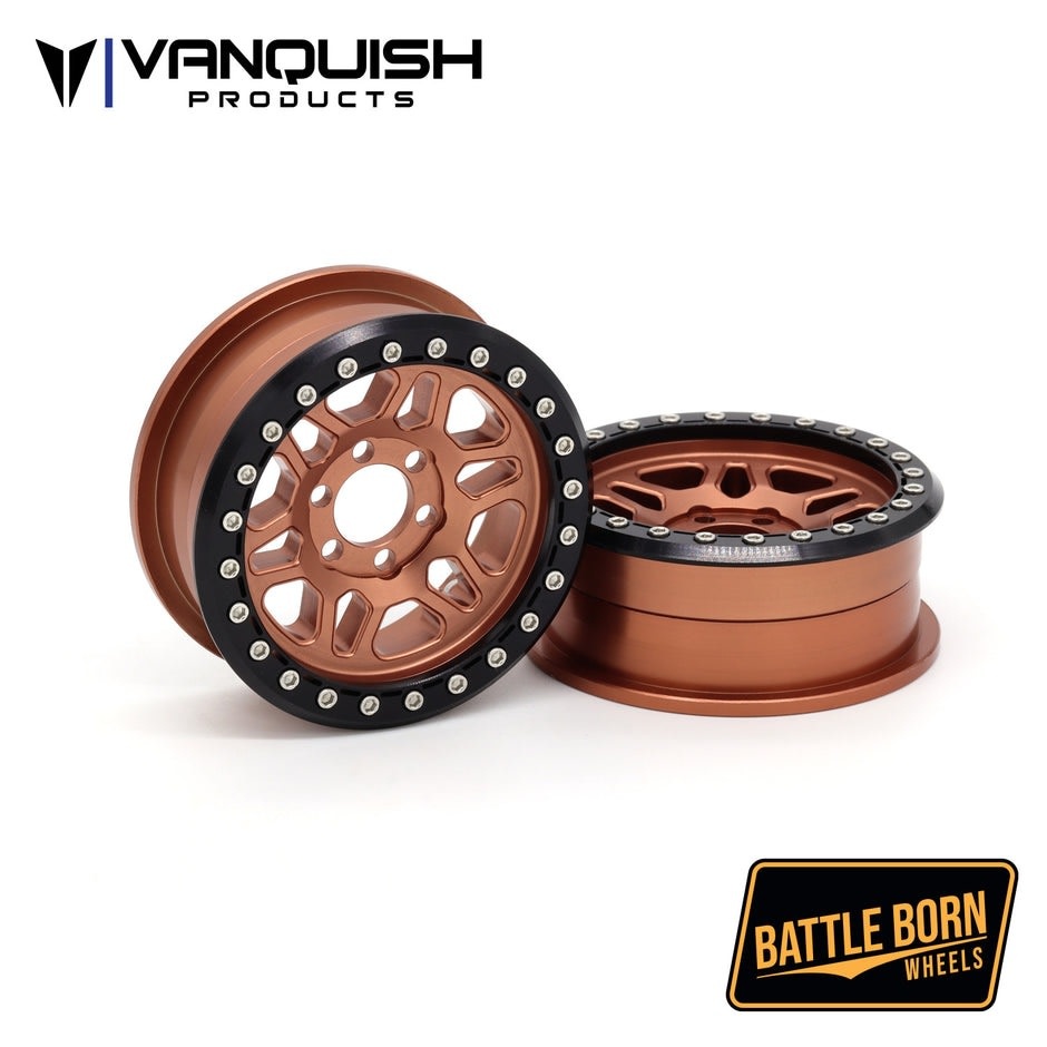 VPS08242 2.2" BATTLE BORN KILO ALUMINUM BEADLOCK CRAWLER WHEELS: BRONZE (2)