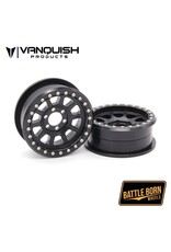 VANQUISH VPS08150 2.2" BATTLE BORN SIERRA ALUMINUM BEADLOCK CRAWLER WHEELS: BLACK (2)