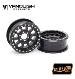 VANQUISH VPS08150 2.2" BATTLE BORN SIERRA ALUMINUM BEADLOCK CRAWLER WHEELS: BLACK (2)