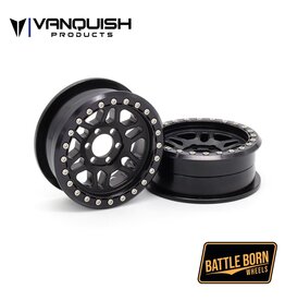 VANQUISH VPS08240 2.2" BATTLE BORN KILO ALUMINUM BEADLOCK CRAWLER WHEELS: BLACK (2)