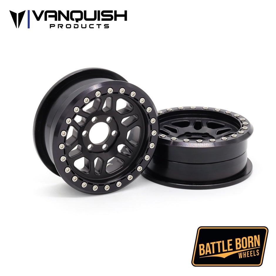 VPS08240 2.2" BATTLE BORN KILO ALUMINUM BEADLOCK CRAWLER WHEELS: BLACK (2)