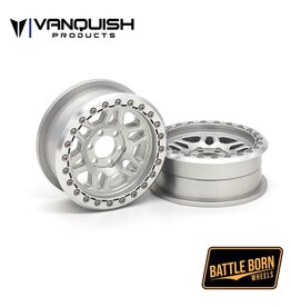 VANQUISH VPS08241 2.2" BATTLE BORN KILO ALUMINUM BEADLOCK CRAWLER WHEELS: CLEAR (2)