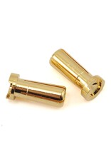 PROTEK RC PTK-5045 LOW PROFILE 5MM "SUPER BULLET" SOLID GOLD CONNECTORS (2 MALE)