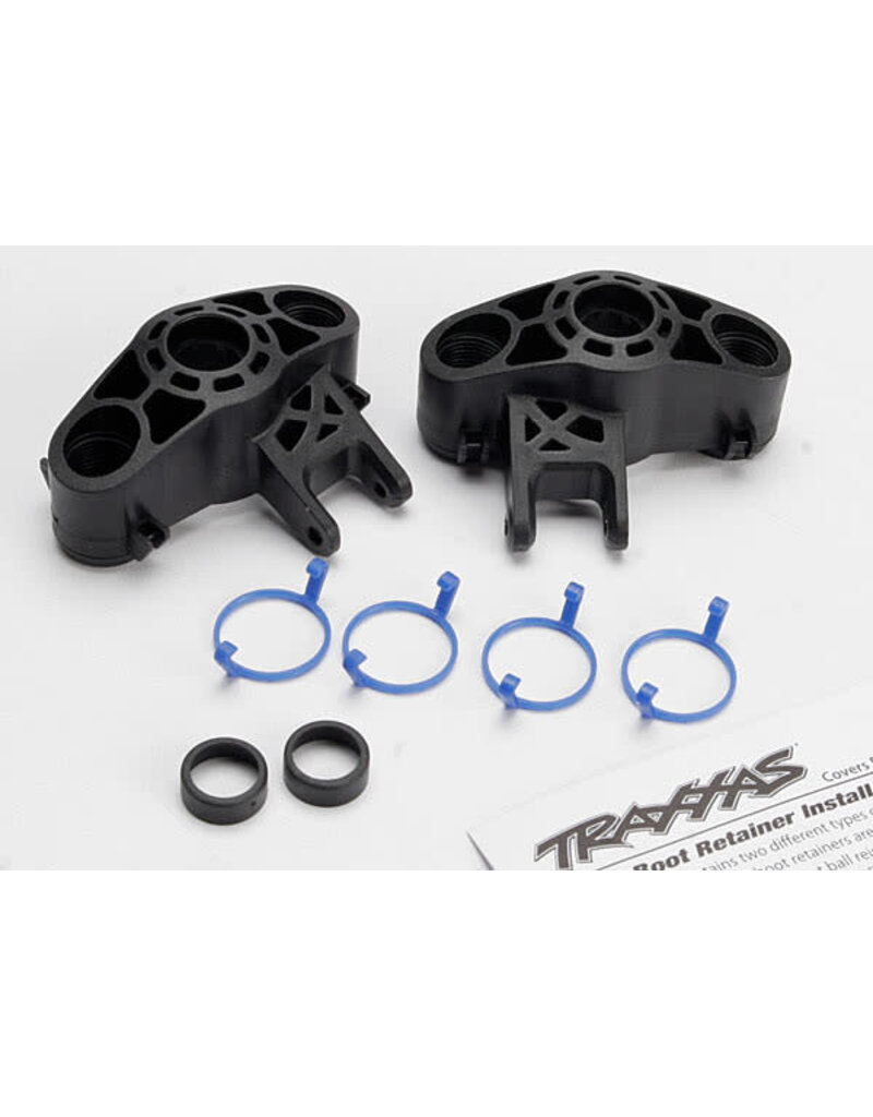 TRAXXAS TRA5334R AXLE CARRIERS, LEFT & RIGHT (1 EACH) (USE WITH LARGER 6X13MM BALL BEARINGS)/ BEARING ADAPTERS (FOR 6X12MM BALL BEARINGS) (2)/ DUST BOOT RETAINERS (4)