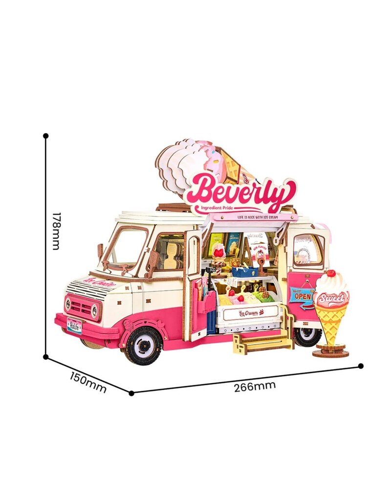 ROBOTIME ROETGS06  BEVERLY'S ICE CREAM TRUCK 3D WOOD PUZZLE