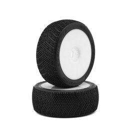 JCONCEPTS JCO4071-12 FALCON PRE-MOUNTED 1/8TH BUGGY TIRES (2) (WHITE) (GREEN)
