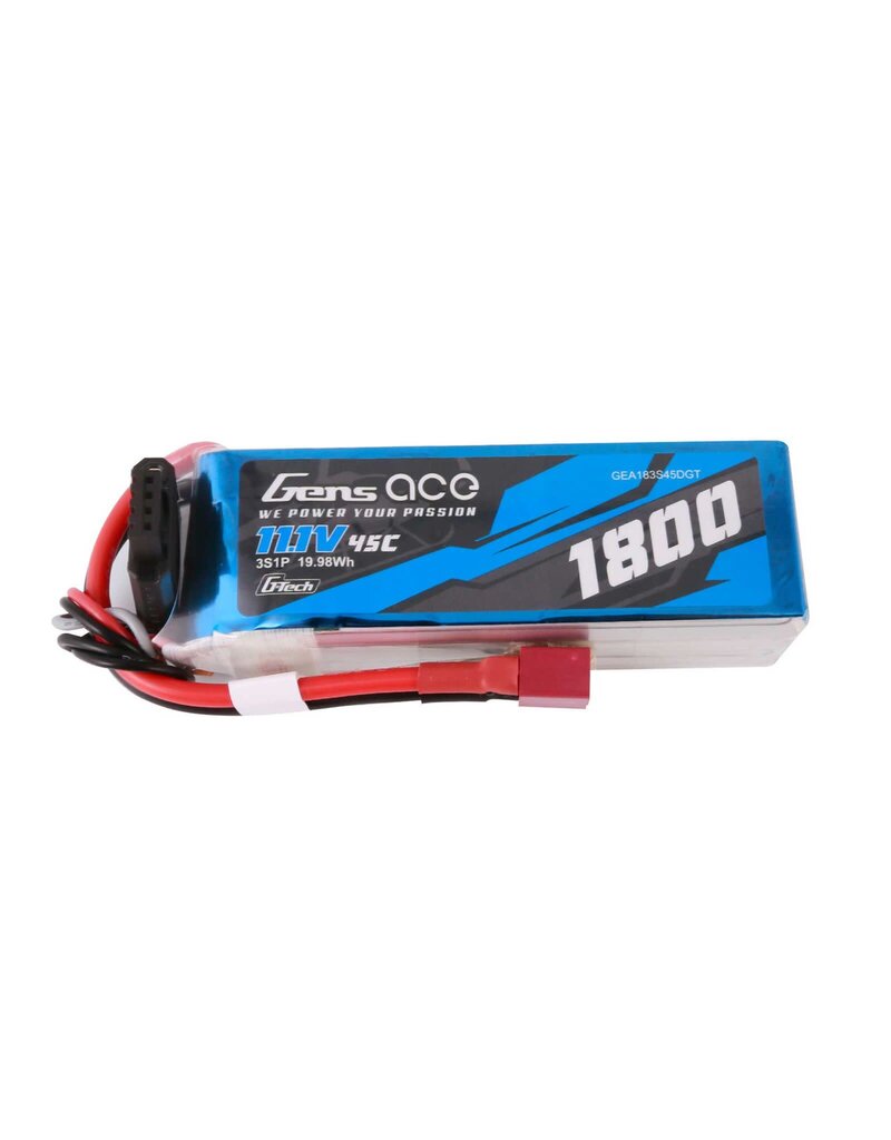 GENS ACE GEA183S45DGT 11.1V 1800MAH 3S 45C G-TECH LIPO: DEANS