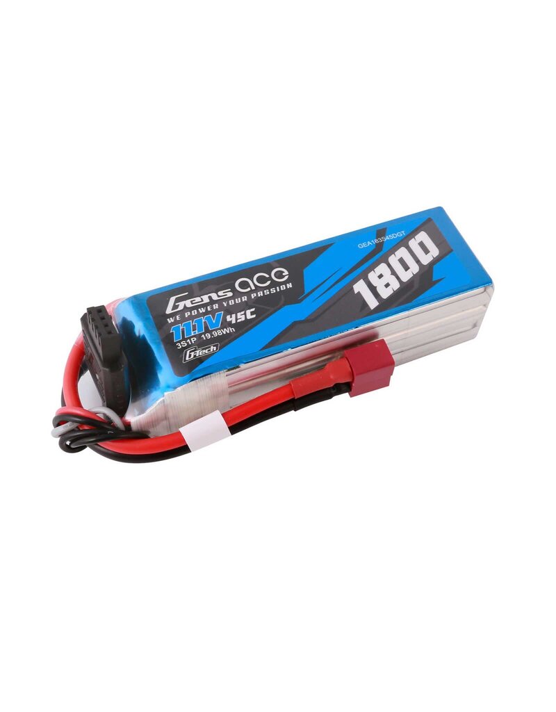 GENS ACE GEA183S45DGT 11.1V 1800MAH 3S 45C G-TECH LIPO: DEANS