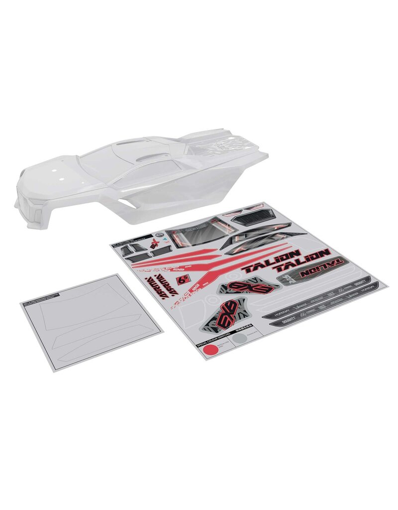 ARRMA ARA-3405 TALION 6S BLX  BODYSHELL WITH DECALS: CLEAR