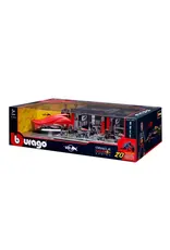 BURAGO 1851433 1/43 DISPLAY STAND -VEHICLE INCLUDED 20 PIECES FORMULA  RACING RED BULL PADDOCK SET