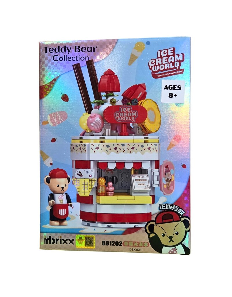 IMEX INBX81202 TEDDY STRAWBERRY ICE CREAM SHOP – 354PCS DISPLAY BRICK FIGURE