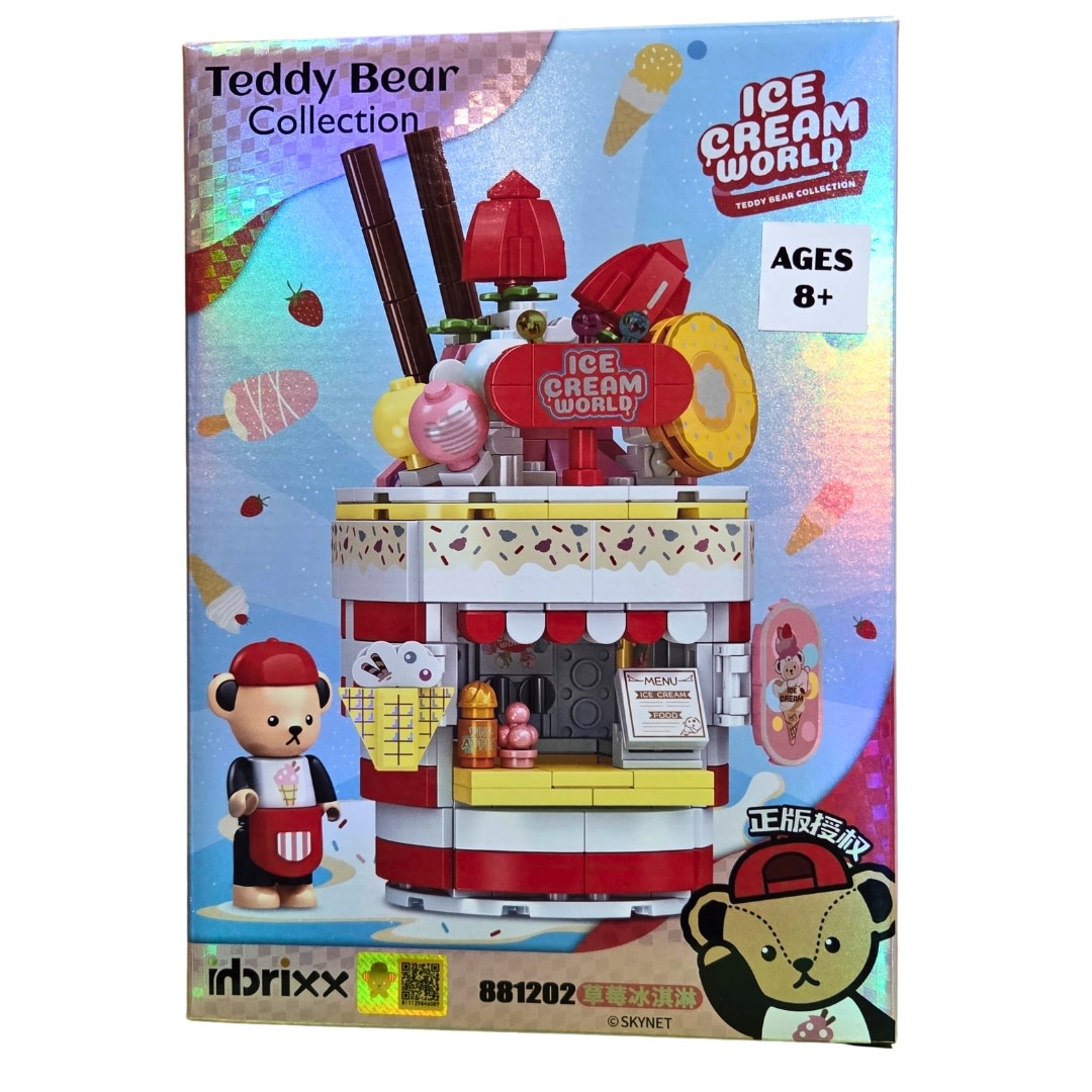 INBX81202 TEDDY STRAWBERRY ICE CREAM SHOP – 354PCS DISPLAY BRICK FIGURE