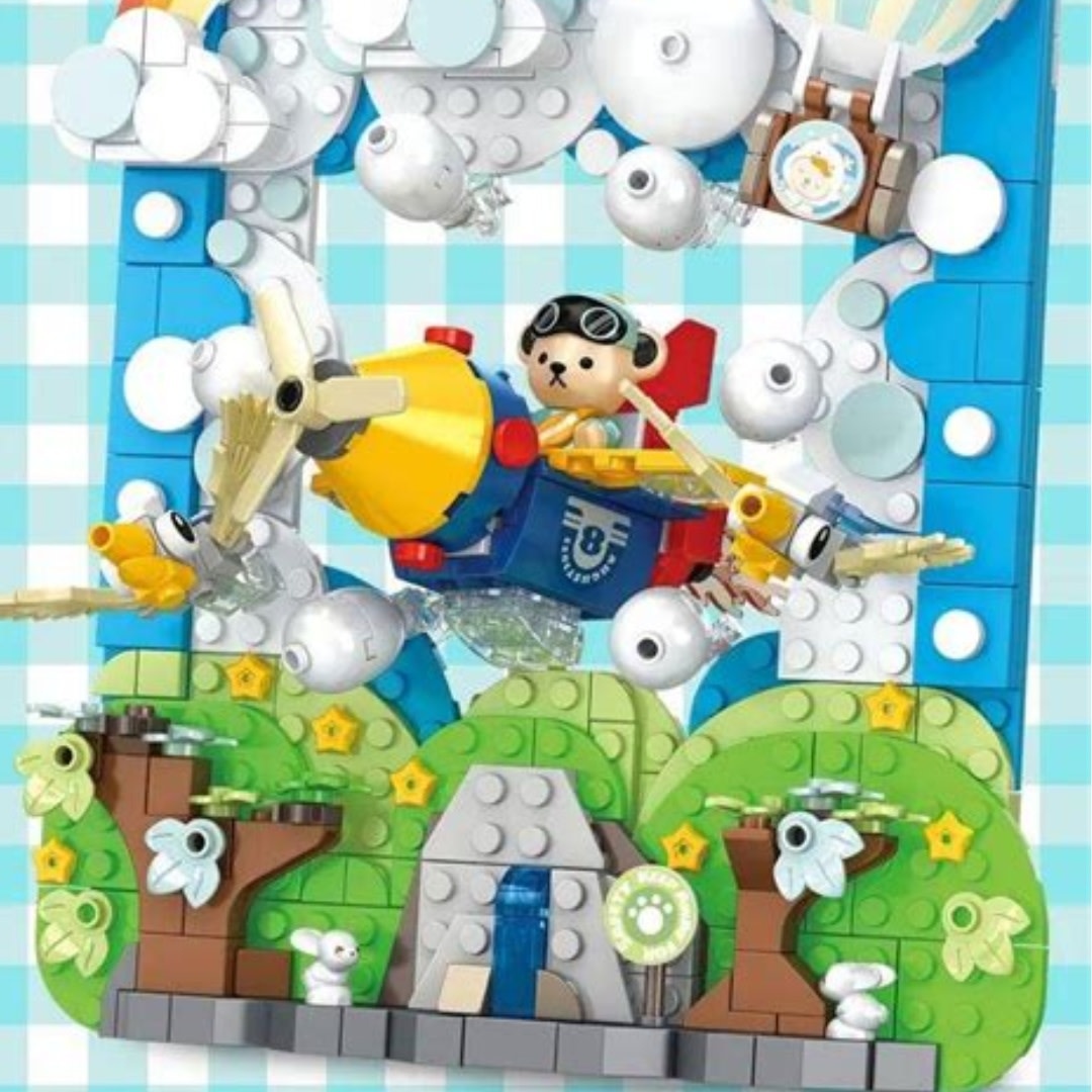 INBX81504 TEDDY JUNGLE FLIGHT PRINT – 425PCS DISPLAY BRICK FIGURE