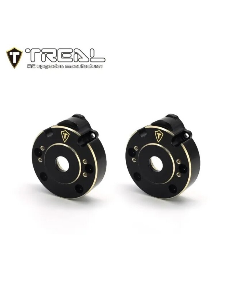 TREAL TRLX003KR80Q7 BRASS OUTER PORTAL HOUSING SET FOR REDCAT GEN9 , ASCENT (BLACK) (2) (53G)