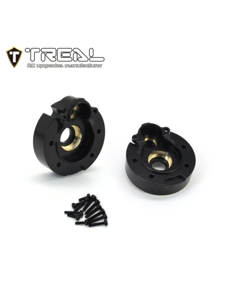TREAL TRLX003KR80Q7 BRASS OUTER PORTAL HOUSING SET FOR REDCAT GEN9 , ASCENT (BLACK) (2) (53G)