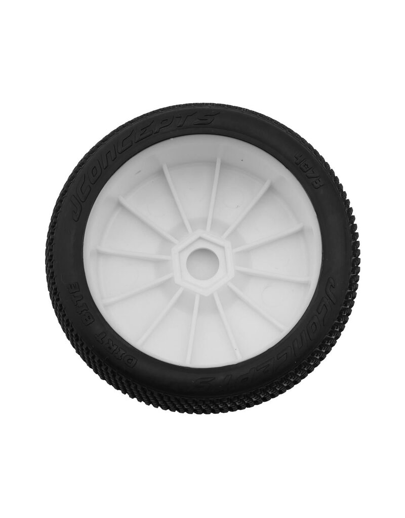 JCONCEPTS JCO4073-12 DIRT BITE 1/8 OFF-ROAD BUGGY PRE-MOUNTED TIRES (2) (WHITE) (GREEN)