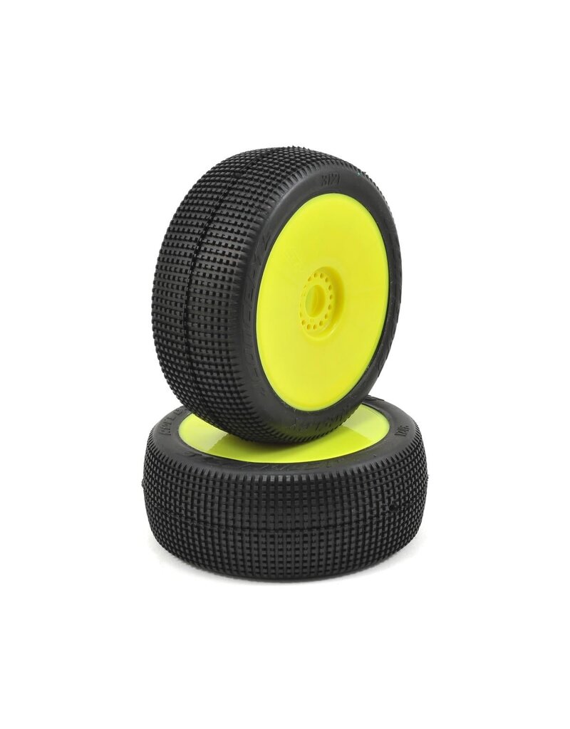 JCONCEPTS JCO3121-22 REFLEX PRE-MOUNTED 1/8TH BUGGY TIRES (2) (YELLOW) (GREEN)