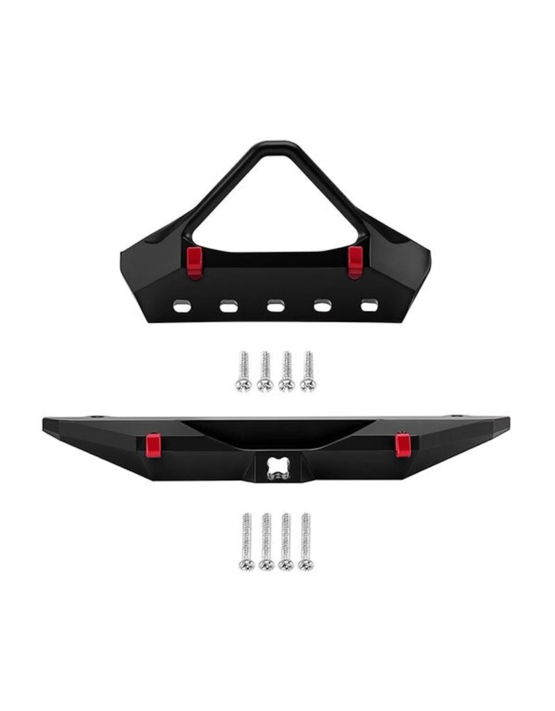 INJORA INJSCX30-2016FR AXIAL SCX30 ALUMINUM STINGER BUMPERS SET (BLACK) (JEEP WRANGLER JLU)