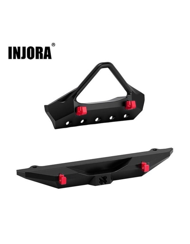 INJORA INJSCX30-2016FR AXIAL SCX30 ALUMINUM STINGER BUMPERS SET (BLACK) (JEEP WRANGLER JLU)