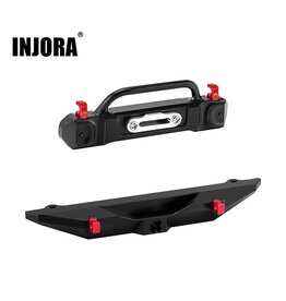 INJORA INJSCX30-1716FR AXIAL SCX30 ALUMINUM BUMPERS SET (BLACK) (JEEP WRANGLER JLU)