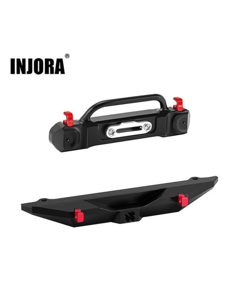 INJORA INJSCX30-1716FR AXIAL SCX30 ALUMINUM BUMPERS SET (BLACK) (JEEP WRANGLER JLU)