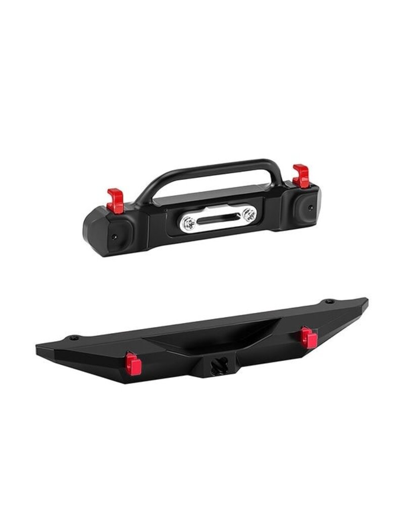 INJORA INJSCX30-1716FR AXIAL SCX30 ALUMINUM BUMPERS SET (BLACK) (JEEP WRANGLER JLU)